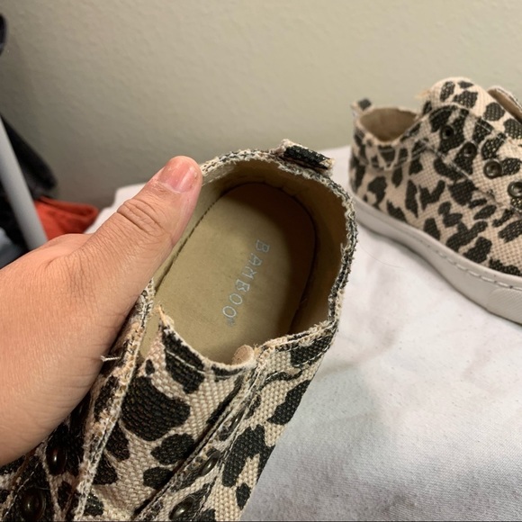 Bamboo Leopard Canvas Design Laceless Slip On Loafers - Size 7.5 - Picture 7 of 11